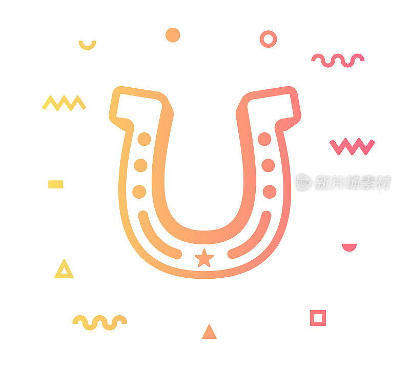 Horse Racing Line Style Icon Design